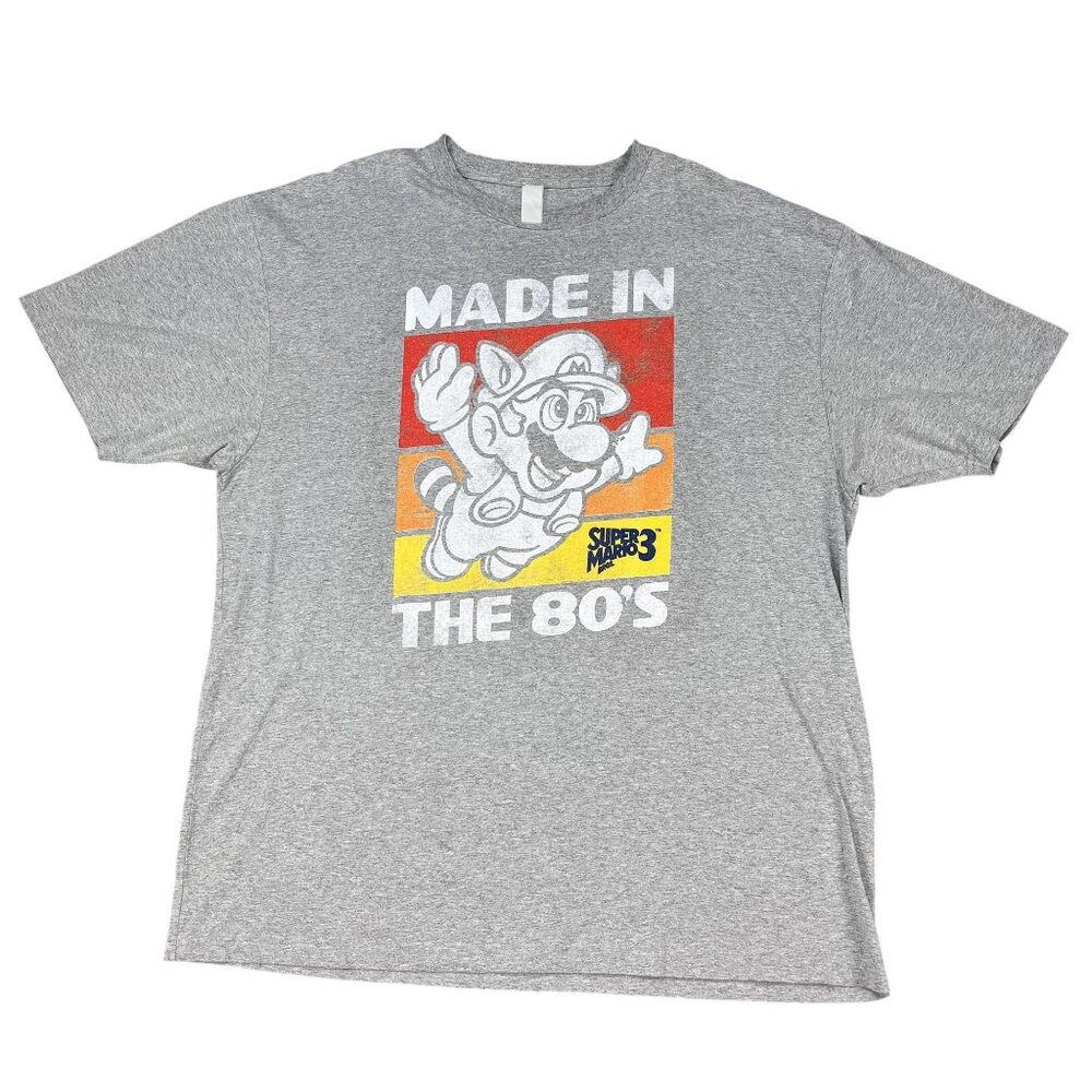 Super Mario 3 Made in‎ the 80s Grey T-Shirt Sz XXL